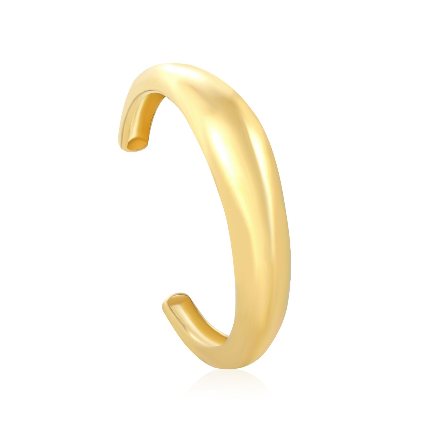 Width 14mm, inner diameter 60mm, irregular smooth C-shaped bracelet, steel color/gold color asonjewelry